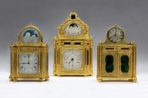 Three magnificent chiffonier clocks by the brothers Cole