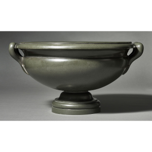 A rare and important Romano - Egyptian Green Greywacke Twin-Handled Libation Cup, Circa 1st Century AD
